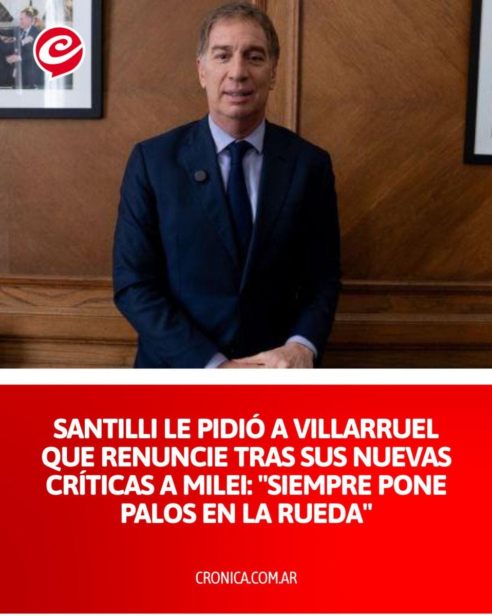 contadoraltoque's tweet photo. Es buenísimo el tema: Santilli, que no ganó ni la interna le pide la renuncia a Villarruel que ganó todo.
Javito nos llenó el gobierno de parásitos, chorros y losers.. https://t.co/Sm1cJxvjtm