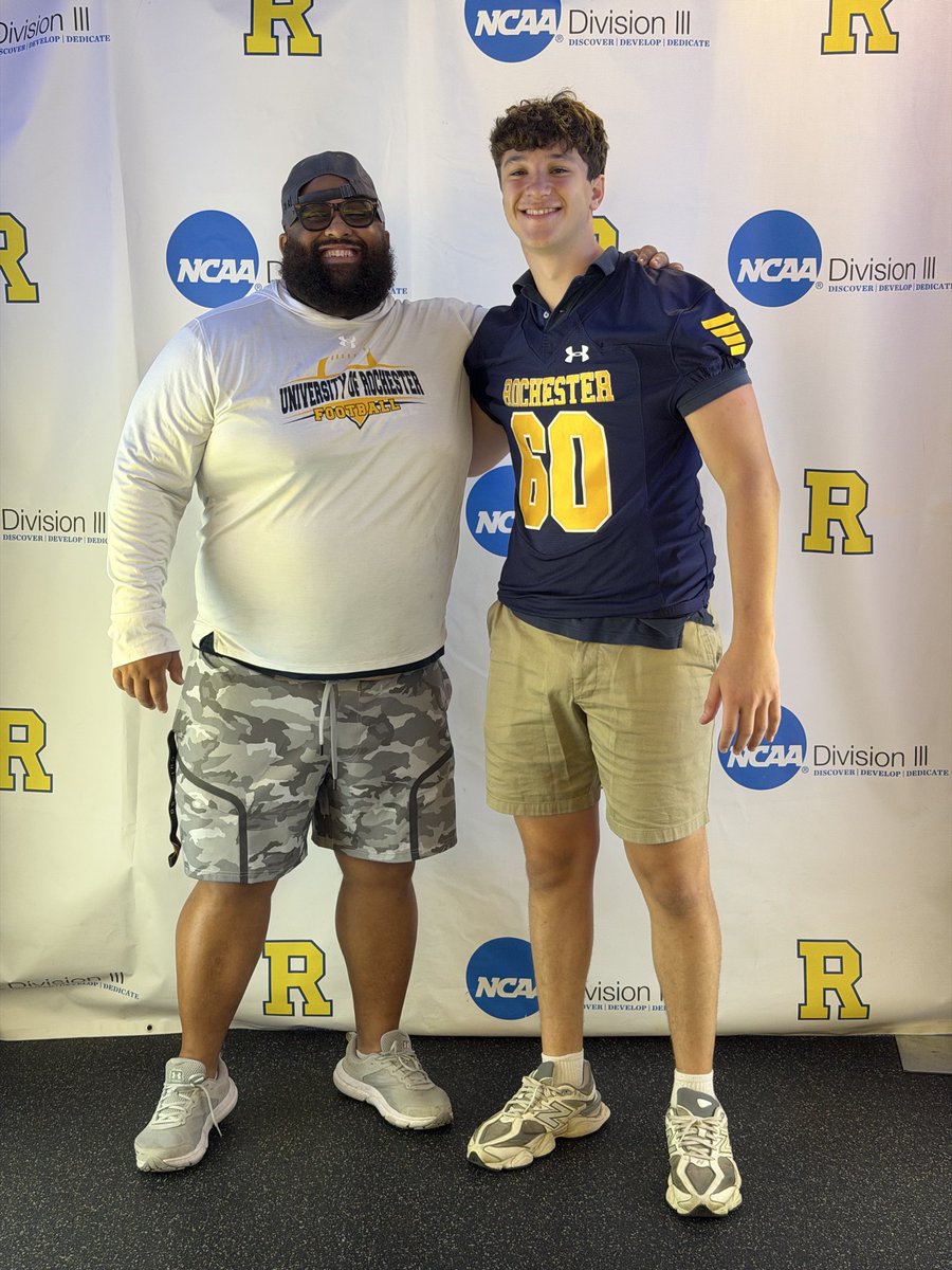 ianrickert2027's tweet photo. After an incredible visit, I am excited and extremely grateful to have received my third offer from Rochester! Thank you to @IamcoacHHeav for taking the time to give me a tour of the incredible academic and athletic facilities and showing me what makes @UofRFootball truly special. Thank you to @ChadMartinovich for the opportunity!
#Climb #ROCFam 

@20_DSims @CoachRuest @c40williams