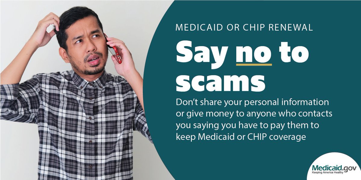 GeneseeHealth's tweet photo. Protect yourself from fraud! Your state #Medicaid office will never threaten you with legal action or ask for payment for you to keep or qualify for #Medicaid or #CHIP coverage. Avoid scams & renew by visiting: https://t.co/ke7uPmjtCD
#GeneseeHealthPlan #GeneseeCounty #Flint https://t.co/0WIQbLr0VW