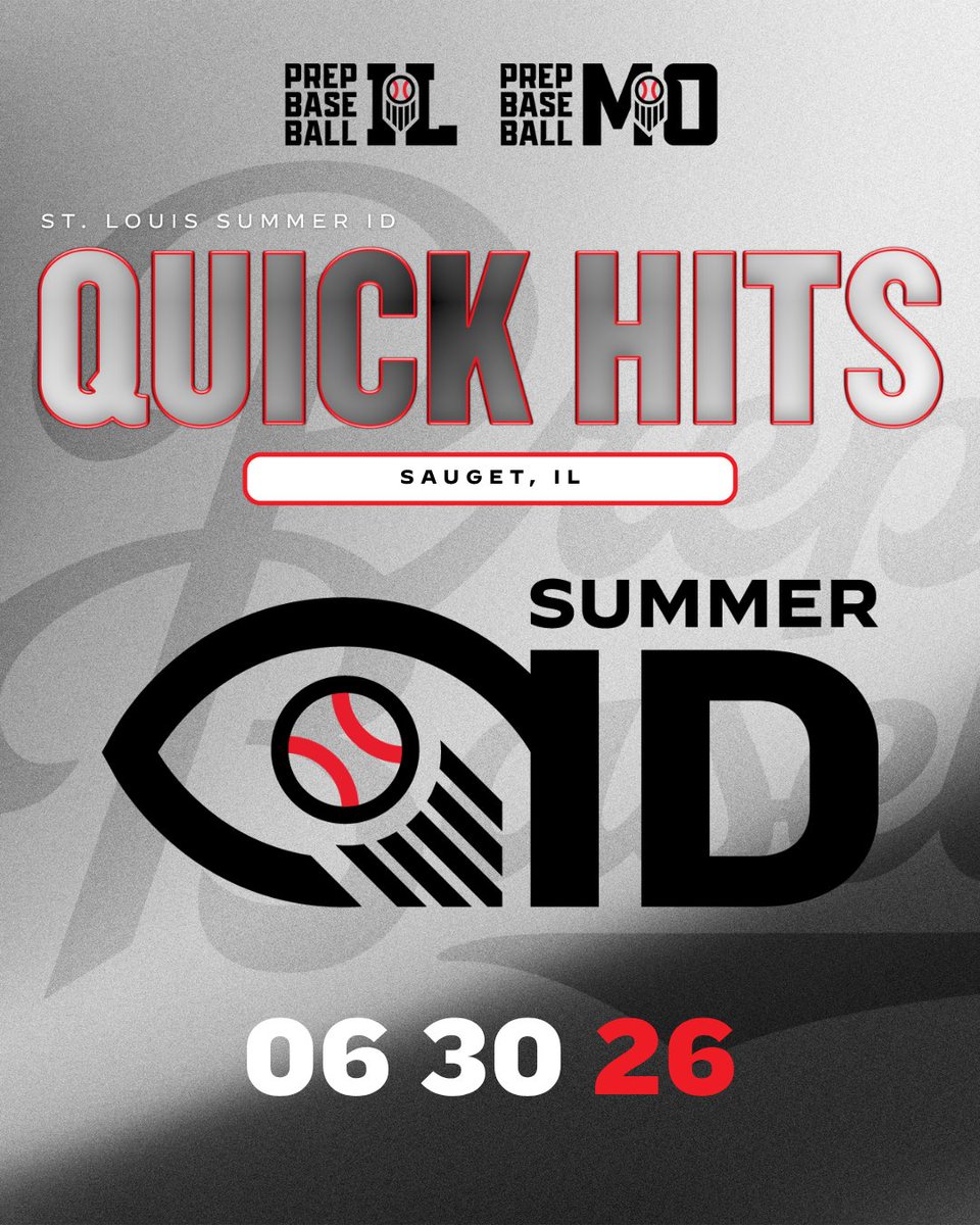 PrepBaseballMO's tweet photo. 𝐒𝐭. 𝐋𝐨𝐮𝐢𝐬 𝐒𝐮𝐦𝐦𝐞𝐫 𝐈𝐃/𝐑𝐢𝐬𝐢𝐧𝐠 𝐒𝐭𝐚𝐫𝐬 𝐈𝐃: 𝐐𝐮𝐢𝐜𝐤 𝐇𝐢𝐭𝐬

Takeaways from the St. Louis Summer ID/Rising Stars ID held June 30th in Sauget, IL.

Scout notes on 1️⃣7️⃣ name-to-know prospects, found here. 👇

📝: https://t.co/oK8zUxSnpG // #STLSID26

@PrepBaseballIL