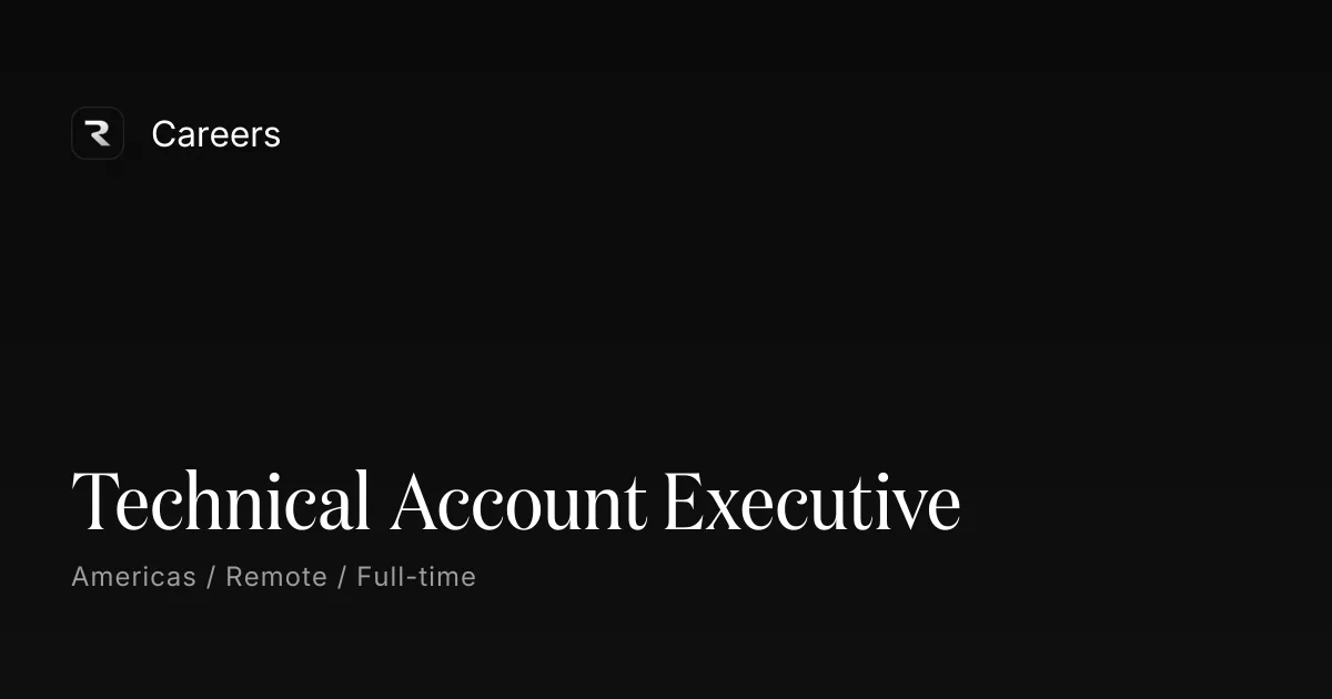 Job listing for a remote, full-time Technical Account Executive position in the Americas.