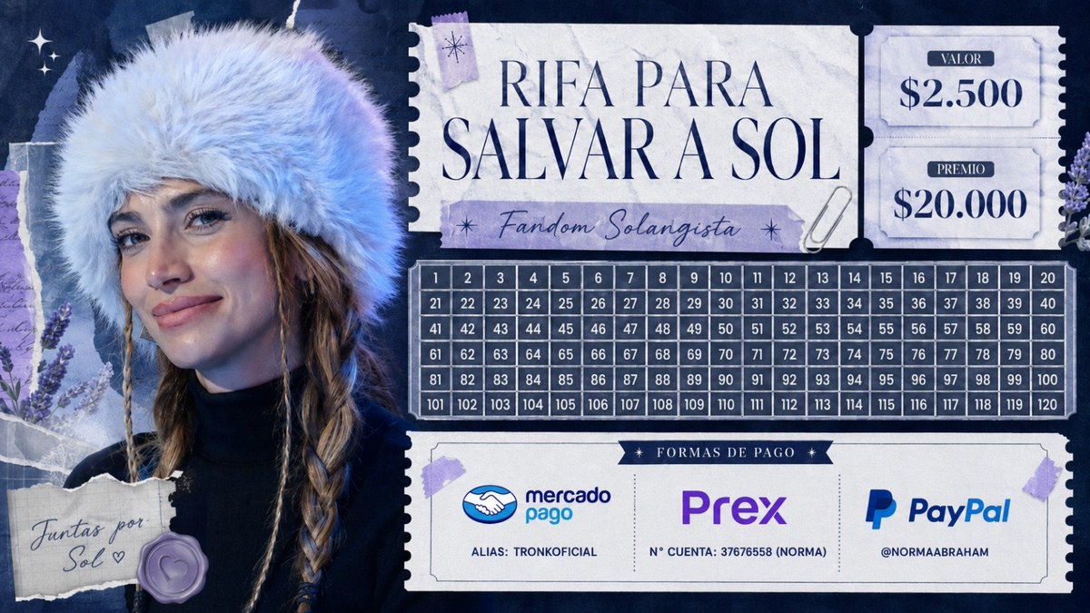 Gejehx's tweet photo. RIFA EXPRESS PARA NEGATIVA 8 ❌

Les traigo otra rifa, podes ganarte este premiazo de $20.000 con solo un número de $2500. Dejen en los comentarios el comprobante y el número elegido.  

En caso de no poner el número asignaremos uno al azar!   
Alias: TRONKOFICIAL 
PREX: 22530265
Paypal: NORMAABRAHAM

#GranHermano