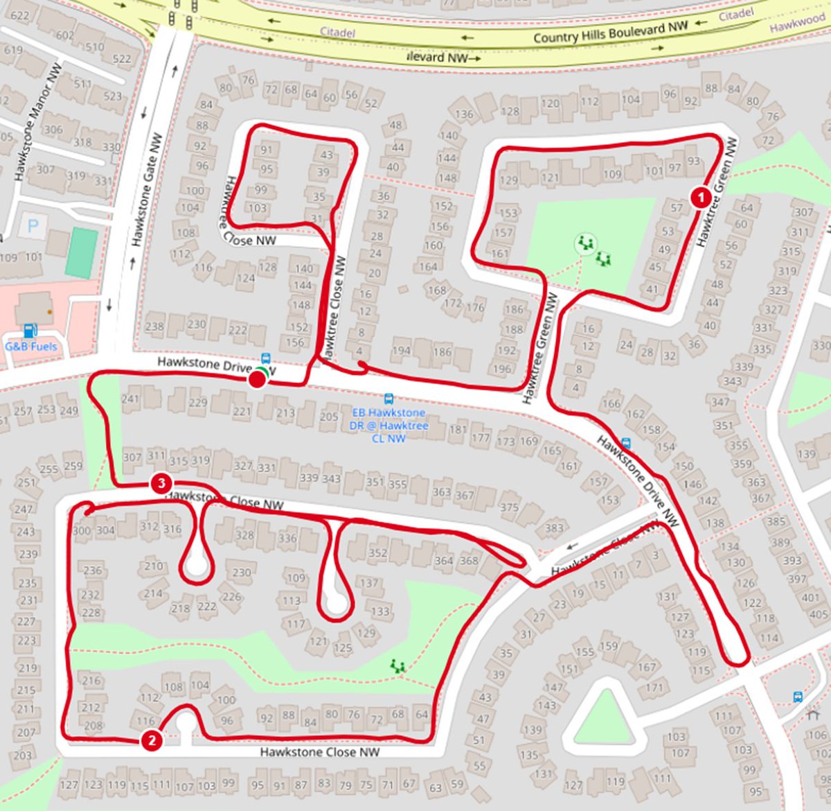 WalkingCalgary's tweet photo. Today we navigated another 6 kilometres of #Hawkwood streets, covering the routes bordering Country Hills Blvd.
https://t.co/Q5qJGADbCr
Distance: 3.22 km Duration: 41:490 min
https://t.co/MpbbbGM72S
Distance: 3.02 km Duration: 37:23 min
#Calgary #yyc https://t.co/7BvVj2UCb4