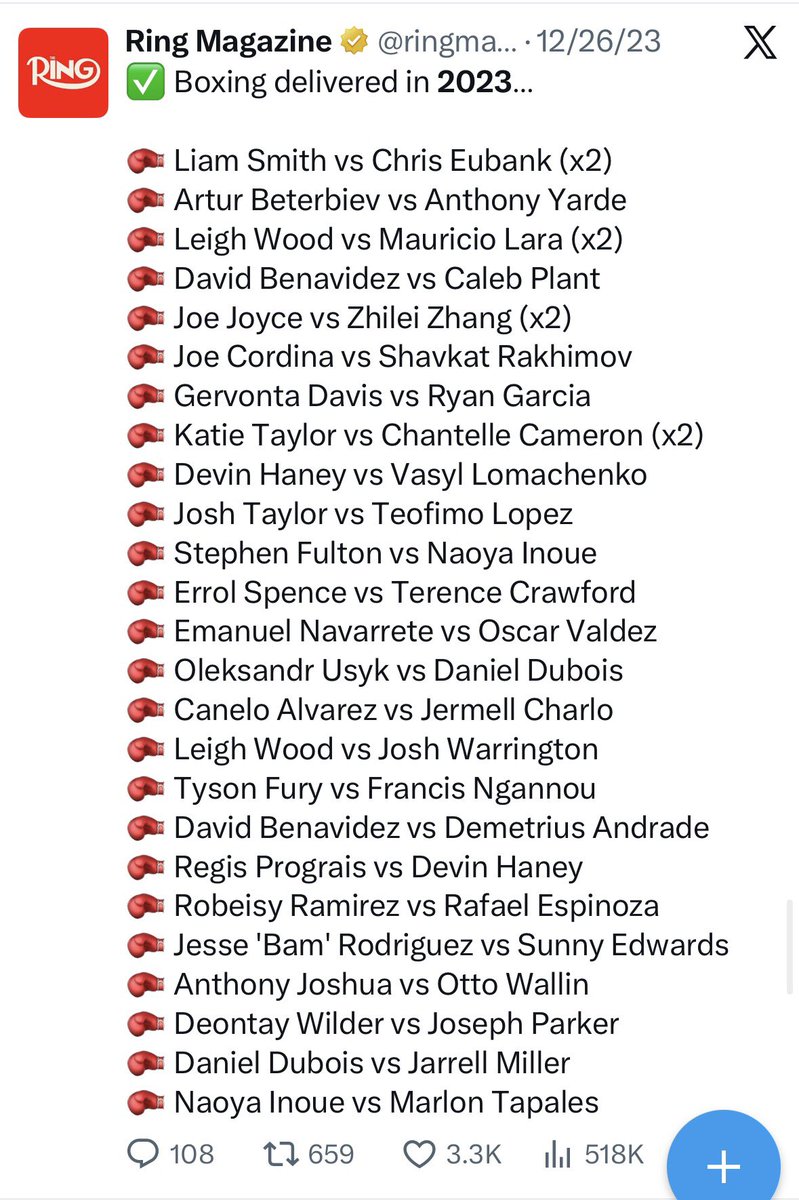 Chance_moneyy's tweet photo. I still ain’t seen a year yet for boxing like 2023 🗣️… The last great year where damn near every other week was a good or great fight happening. https://t.co/xbYaUMgzAd