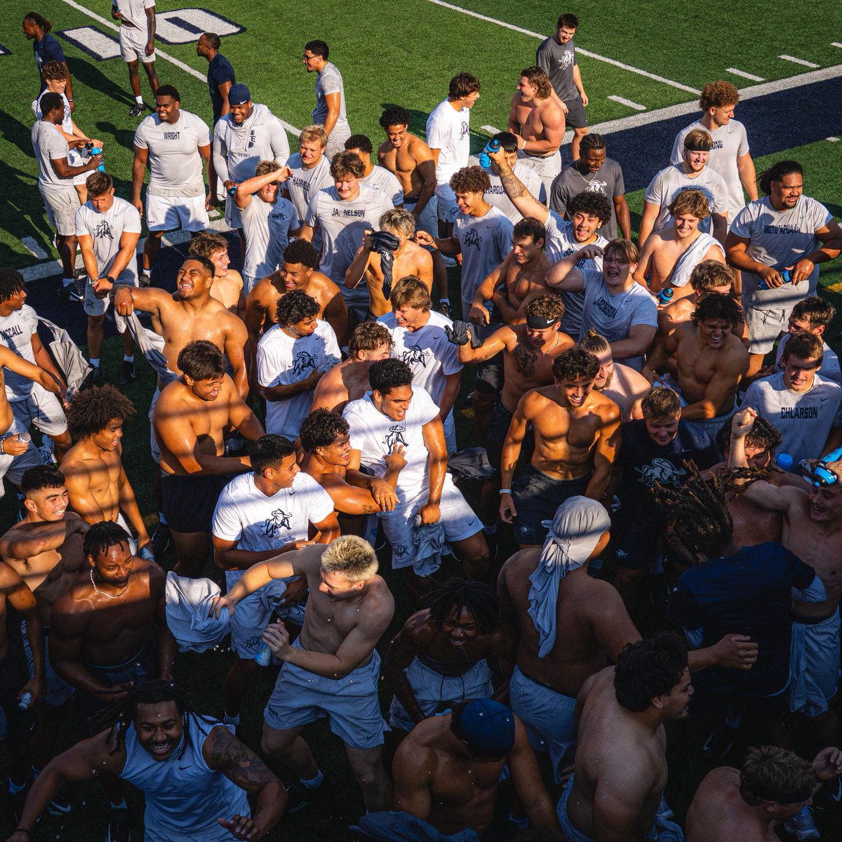 USUFootball's tweet photo. Safe to say vibes are good on the last day of summer workouts! 😂

The boys are ready for fall camp now! 💪

🎟️: https://t.co/ogxb0J9CUS https://t.co/qR8elImhiy