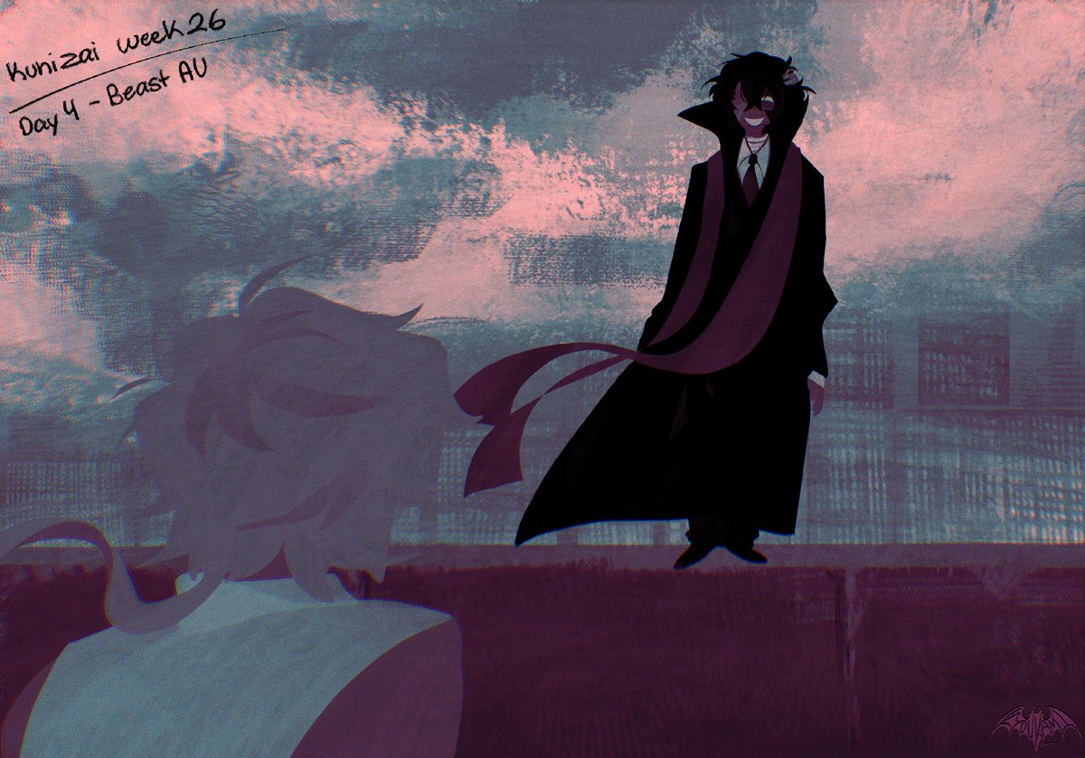 _kyoukami's tweet photo. Day 3&amp;4 for #kunizaiweek2026 🥹

Swap + clothe sharing / Beast Au
@KunizaiWeek #kunizai #kunikidazai #knkdz #bsd https://t.co/CEGzk2uM5o