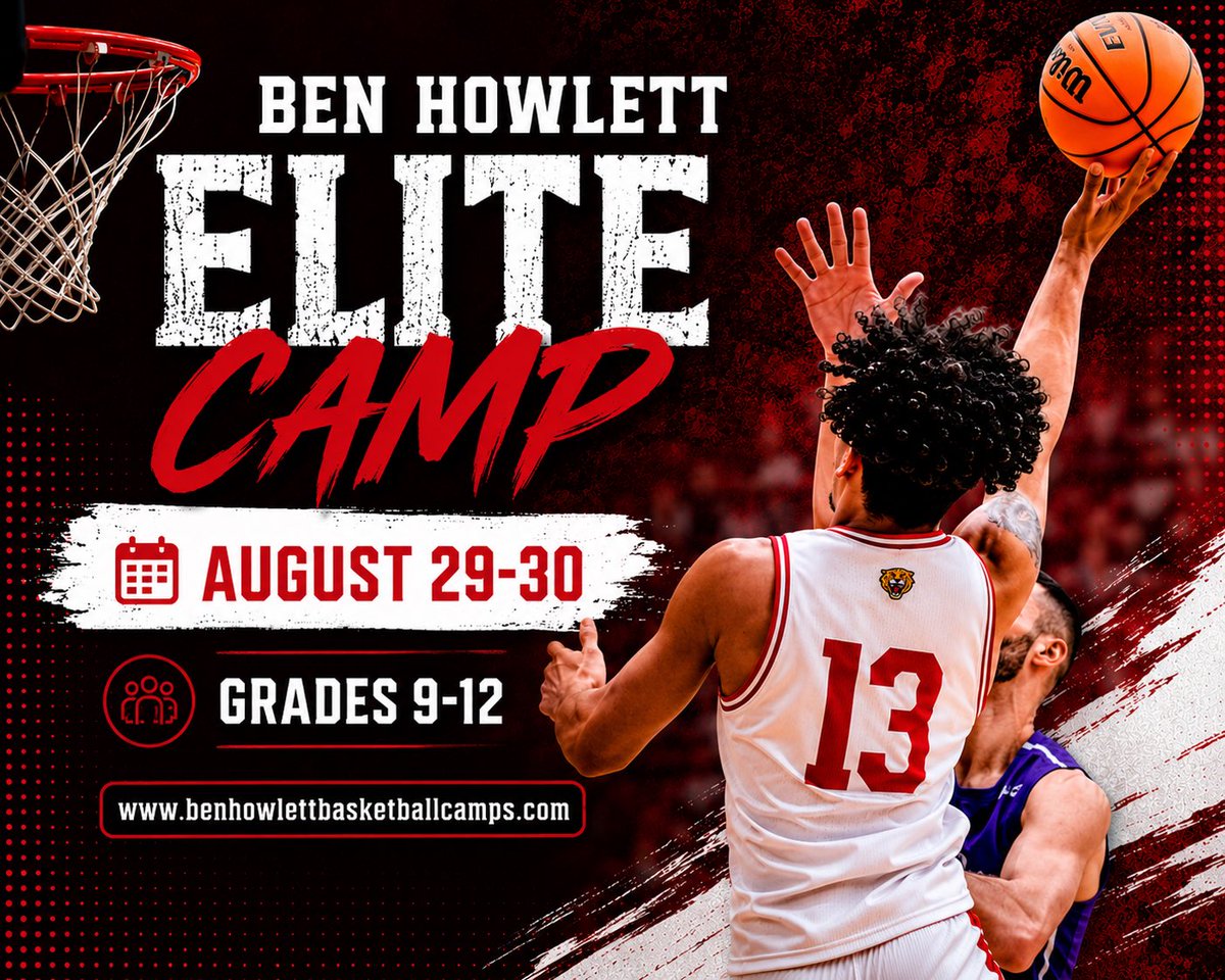 iuindy_mbb's tweet photo. 🚨🏀 Spots are filling up quickly for the Ben Howlett Elite Camp!

📅 Don’t miss your chance to compete on Aug. 29 or Aug. 30 at IU Indy.

✅ Register today!
🔗 https://t.co/usPQ5bL8jy https://t.co/6aKFNIoHY5