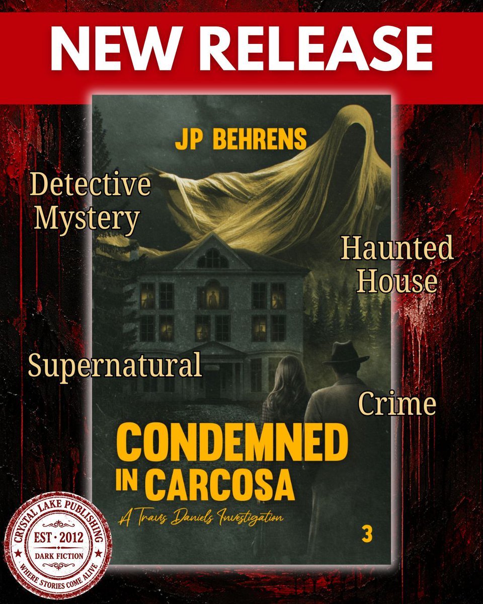crystallakepub's tweet photo. #OutToday #NewBookRelease - Condemned in Carcosa by JP Behrens is now available on Kindle, #KindleUnlimited, and paperback.

The King in Yellow is patient. He has been patient for a very long time.

Travis Daniels has survived a cult, a wilderness, and his own unraveling sense of reality.
Condemned in Carcosa asks the question none of the previous cases did.
What if there's no getting out of this one?

Explore the Depths Today: https://t.co/yn3gFpV92q
Add it on Goodreads: https://t.co/TnNiKMN1d3

#SupernaturalInvestigation #EldrichHorror #SupernaturalCrime #DetectiveFiction