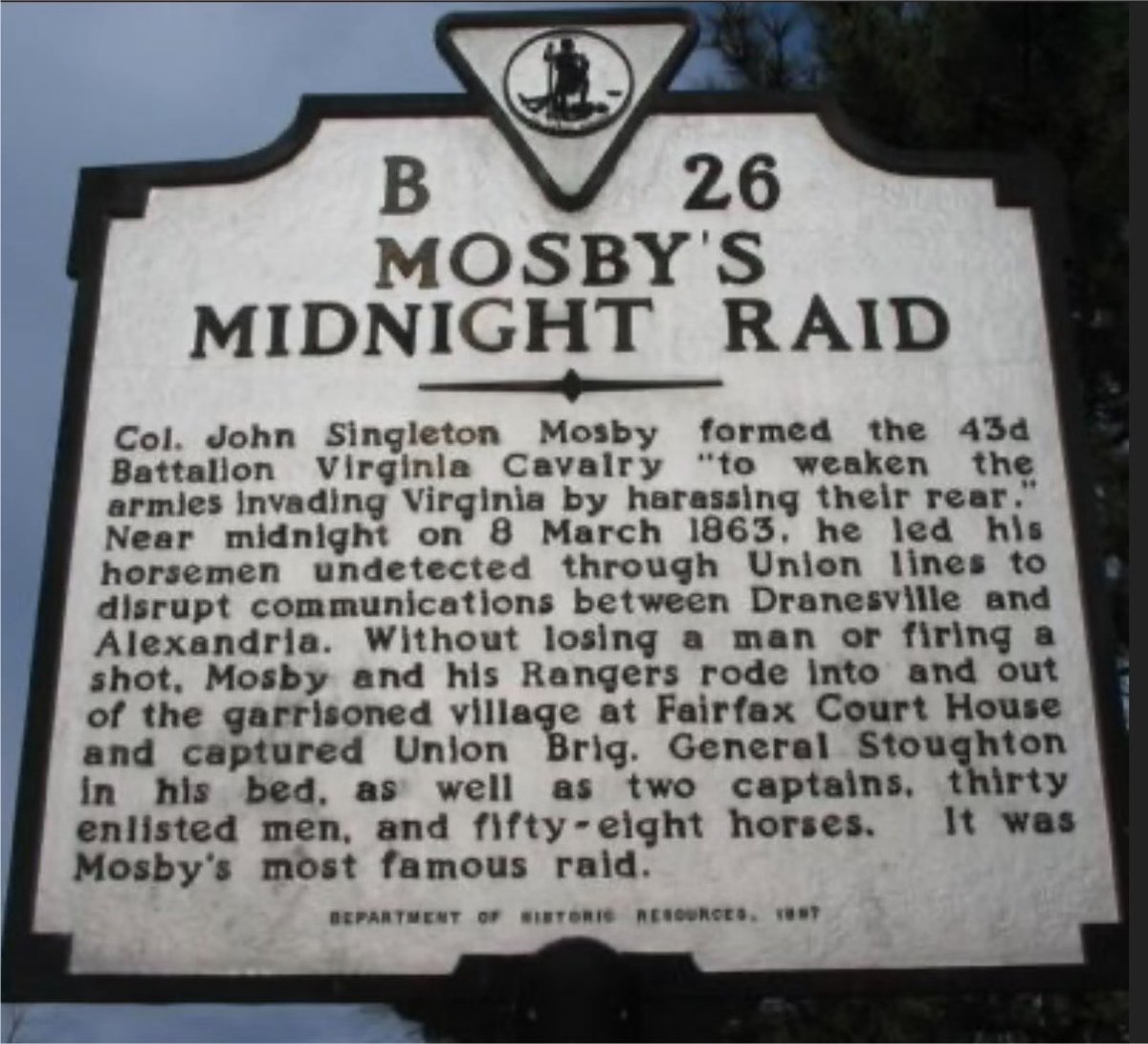 AccentsSouthern's tweet photo. *Mosby after slapping Gen. Stoughton on the bare butt and waking him up*

Mosby- “You know John Mosby?” 

Gen. Stoughton- “Yes. Have you caught him??”

Mosby- “No General, I’m afraid he’s caught you.” 

What a legend. https://t.co/8OtuBiG6Pq
