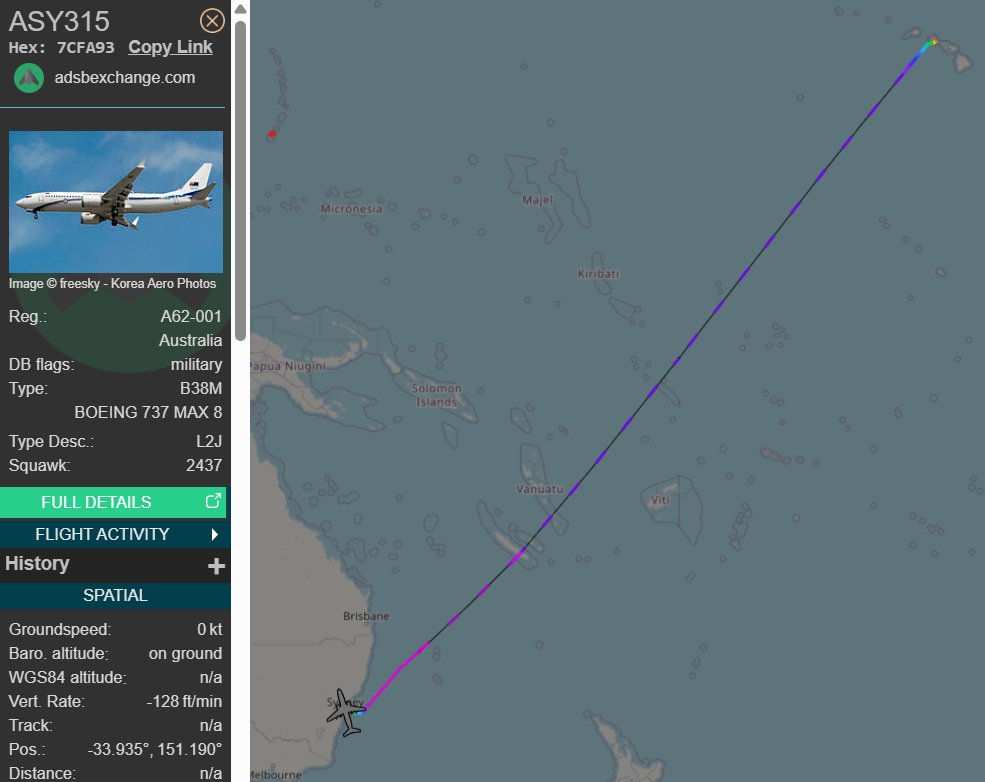 RAAF VIP Aircraft Movements on X: 