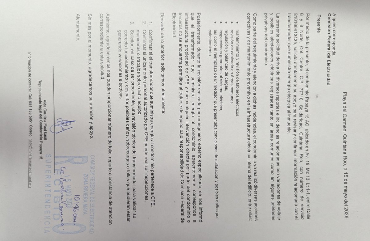bc_gab's tweet photo. @CFEmx @CFEmx revisar el transformador, solicitud del 15 mayo https://t.co/Wwm8dKsijt