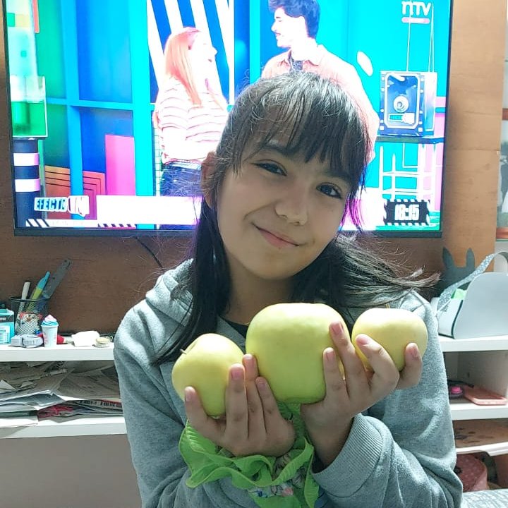 n_efecto's tweet photo. Hola comunidad de #EfectoN Soy Magdalena y tengo 9 años. Yo apoyo al equipo Verde!!!! 💚🍏 https://t.co/j2JzdZSATP