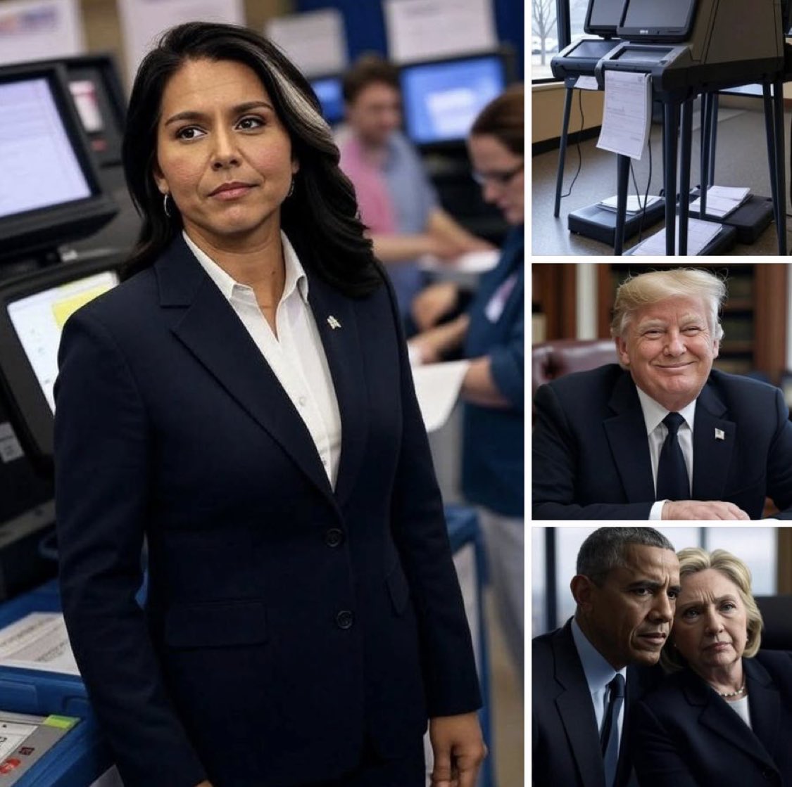 MrWhiplash_'s tweet photo. If this is true:
Tulsi Gabbard says that evidence now exists showing electronic voting machines have been tampered with to manipulate U.S. election outcomes, including the 2020 presidential race.

The Director of National Intelligence detailed the sweeping investigation into election interference into people within the intelligence community that were holdovers from the Obama administration and others that she said had plans to overthrow the government in the 2020 election. 

 “We have evidence showing that these electronic voting systems have long been vulnerable to hackers, and open to exploitation to manipulate the results of votes cast."
"This further underscores the urgent need to bring about paper ballots nationwide, so voters can have faith in the integrity of our elections.” 

Gabbard has advocated for ditching hackable machines in favor of verifiable paper trails. 

She has also declassified documents exposing Obama-era conspiracies connected to the Russian interference hoax of  2016. 

Her investigations have uncovered evidence of the weaponization of the FBI, and CIA  - among others in and connected to the Obama administration and Hillary Clinton. 

She's also uncovered fabricated reports and cyber vulnerabilities in voting systems that allowed hackers to access those voting machines. 

 Declassified reports detail how electronic voting systems, used in multiple states during 2020, were susceptible to remote hacking and manipulation to alter results.

The documents detail specific instances where vote tallies were altered—evidence Gabbard said was proof of election interference orchestrated by the Obama administration. 

Gabbard's update accuses the intelligence community - Obama holdovers - of working with others to send out rigged machines.

She is pushing for hand-marked paper ballots to be used immediately, saying that electronic systems' flaws—known since at least 2016— invite fraud.