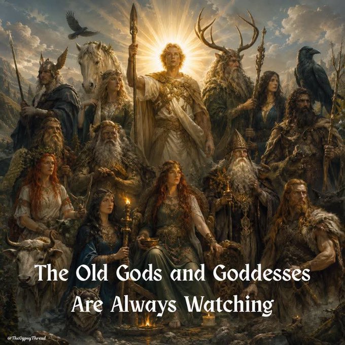 WarriorNor17819's tweet photo. The Old Gods and Goddesses are Always Watching https://t.co/9nPA66yGX5