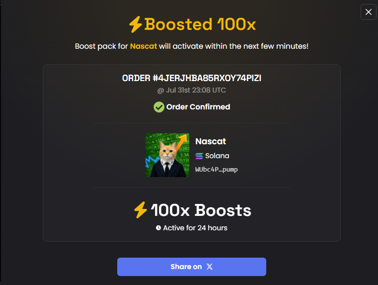 NascatPF's tweet photo. One of our 100x boost packs ran out so we just got another 100x boost,

150x boost active

250x boost total paid. https://t.co/jv9mlhOlJ1