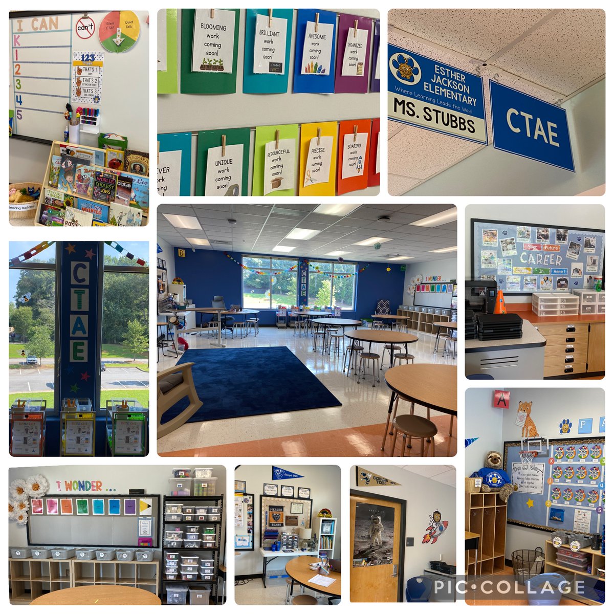 Stubbs_CTAE's tweet photo. CTAE classroom is ready for year 3 @EJJaguars ! 💙✏️🐾 @KapellaEJES  @lawalker_teach https://t.co/0ylLWyHJbL