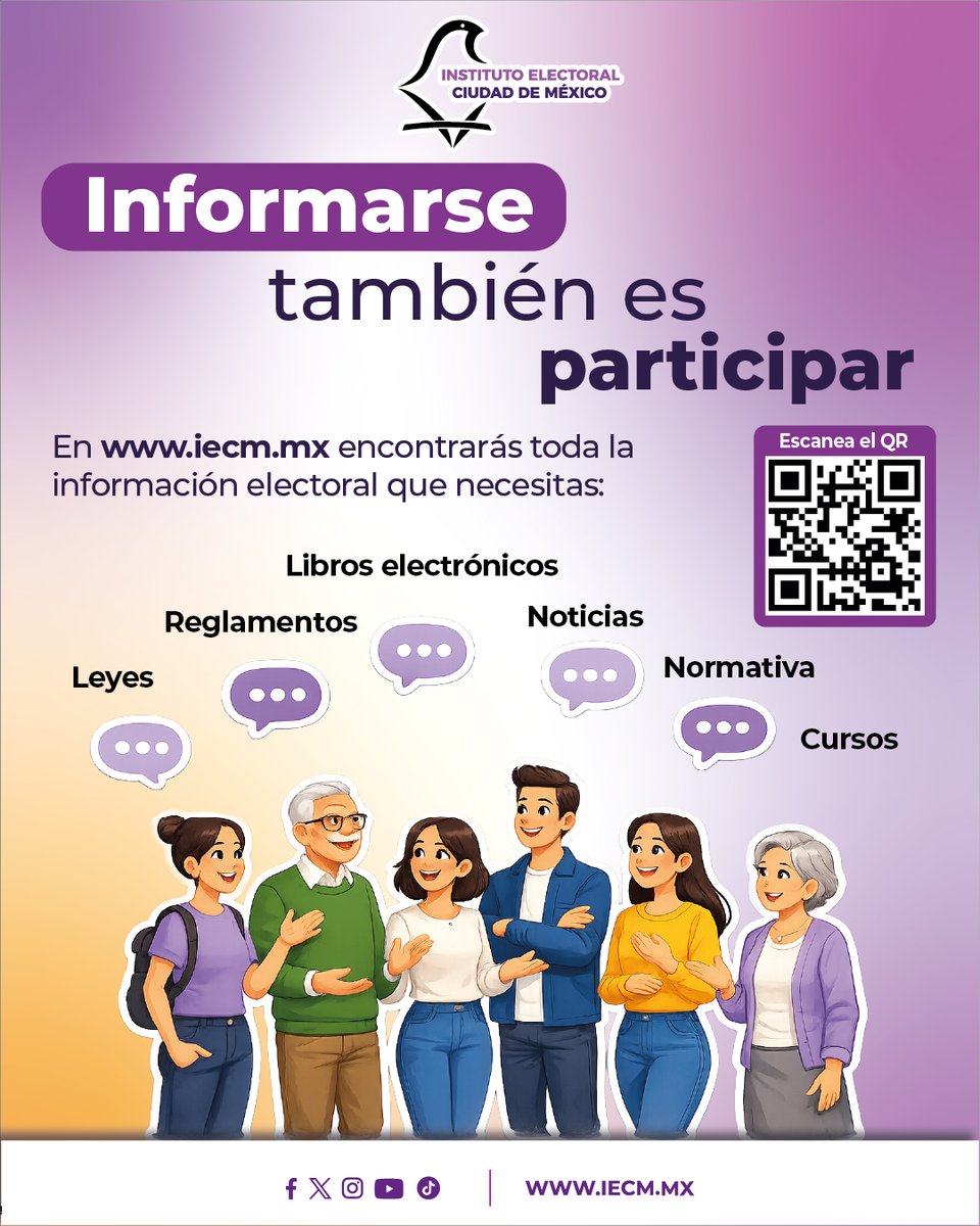 Distrito15IECM's tweet photo. La democracia es más que elecciones. Informarte, participar y conocer tus derechos fortalece la vida pública de nuestra ciudad. En el #IECM trabajamos para acercarte las herramientas que hacen posible tu participación. https://t.co/TBYi2TsH7X