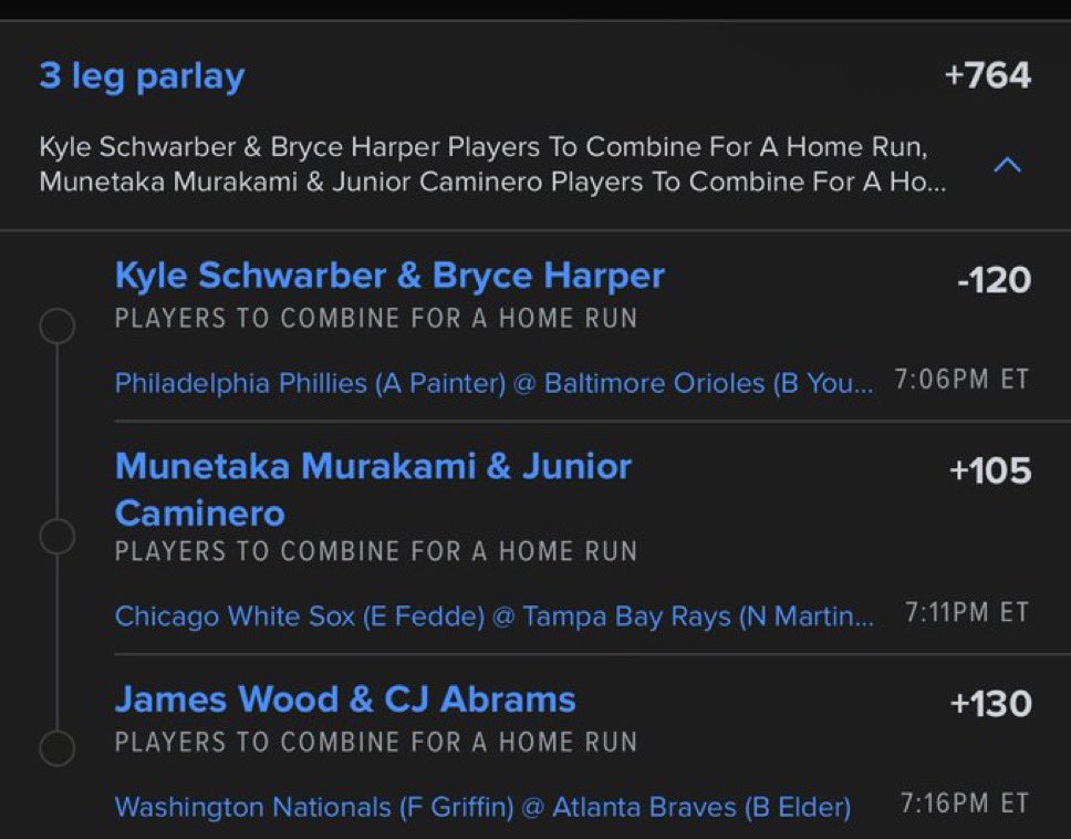 WealthBankd9's tweet photo. MLB COMBO HR
⚾
#MLB #MLBPicks #HomeRunParlay #SameGameParlay #HRLotto #Yankees #Cubs #PaulGoldschmidt #BenRice #PeteCrowArmstrong #MichaelBusch #BaseballBets #SportsBetting #DingerAlert #ParlayPicks #BettingCommunity #DavisParlay #VIPPicks #MLBToday #LetsCash https://t.co/tFSKRSPo0K