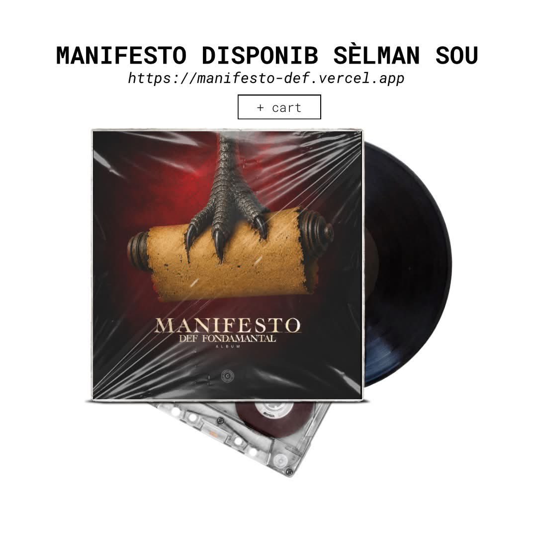 DerismaSmith's tweet photo. Manifesto disponib.
Koute l, pataje l, sou lyen sa.

https://t.co/t2yKQ8F6re

Mèsi pou 10 lane sa yo, m p ap janm bliye.

#TheBookOfDef
#SenkyèmChapit
#FullCircle
#ClosingTheBook
#FiveAlbumRun https://t.co/naU9lY3jzm