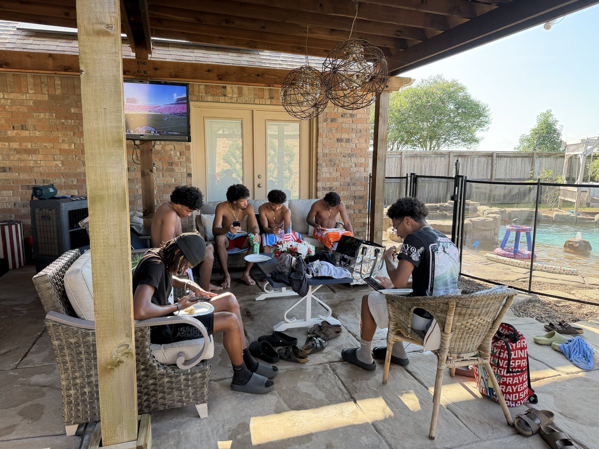BucPrideFB's tweet photo. Built off the field. Proven on the field.

Today was about enjoying each other’s company, swimming , sharing some pizza, and continuing to strengthen the brotherhood that makes this offense special.

today was a reminder that we’re more than teammates—we’re family.

#BucPride https://t.co/5EXBgWGvjG