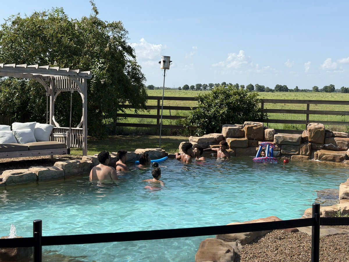 BucPrideFB's tweet photo. Built off the field. Proven on the field.

Today was about enjoying each other’s company, swimming , sharing some pizza, and continuing to strengthen the brotherhood that makes this offense special.

today was a reminder that we’re more than teammates—we’re family.

#BucPride https://t.co/5EXBgWGvjG
