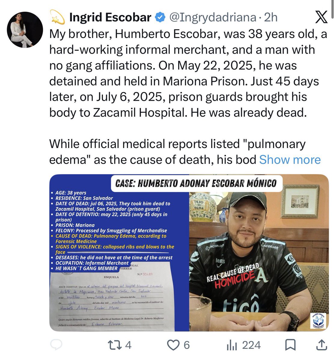 AbigailGuerraSV's tweet photo. Familia CRIMINAL 🚨

El hermano habría estado involucrado en contrabando de mercancías, mientras que ella es señalada de estafar y de fabricar casos para obtener donaciones a través de la ONG que dirige. https://t.co/pfZFjC5U6X