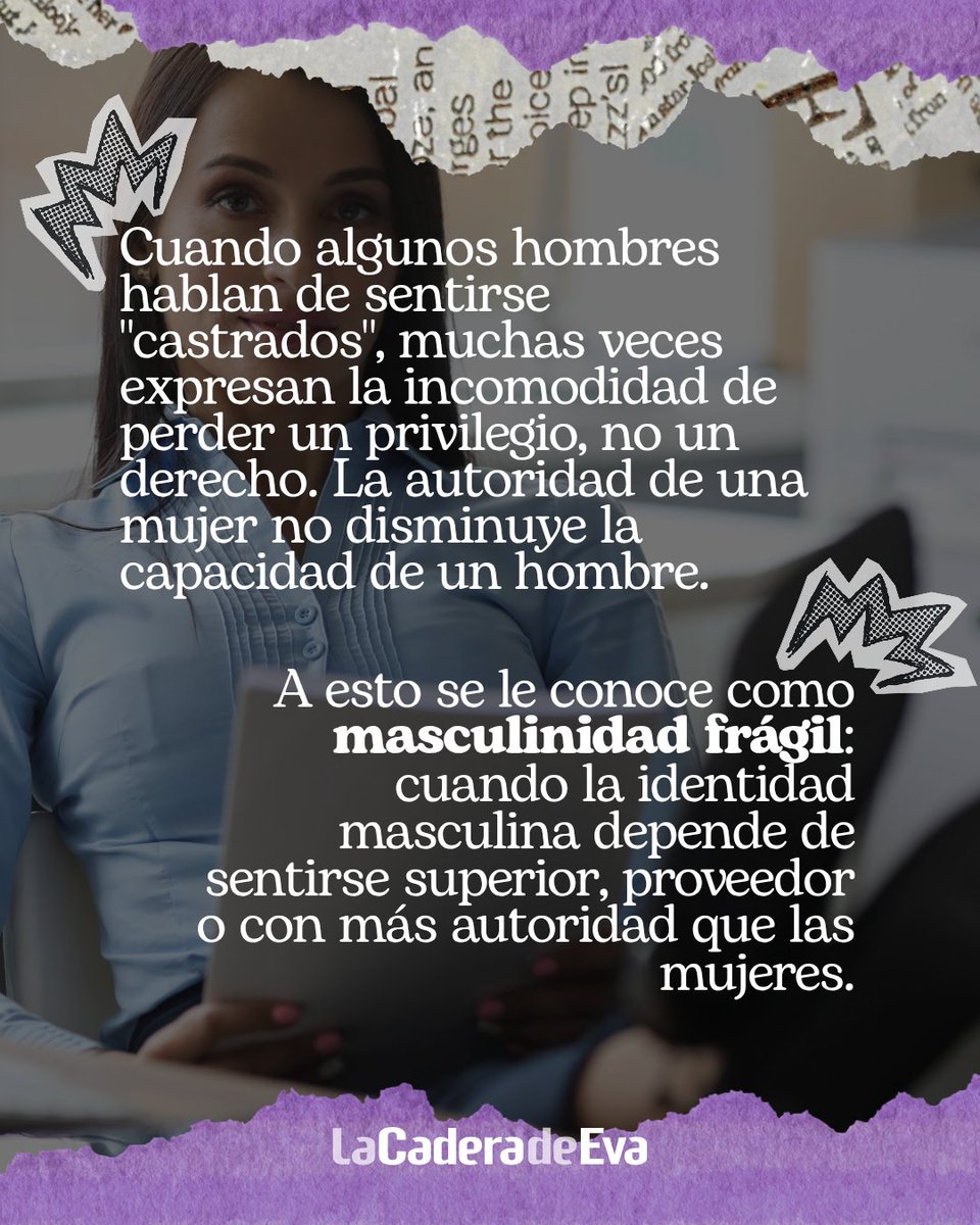 LaCaderadeEva's tweet photo. 💜 No se trata de "castrar" a nadie. Se trata de desmontar la idea de que la autoridad pertenece únicamente a los hombres. https://t.co/46pX1UF1SD