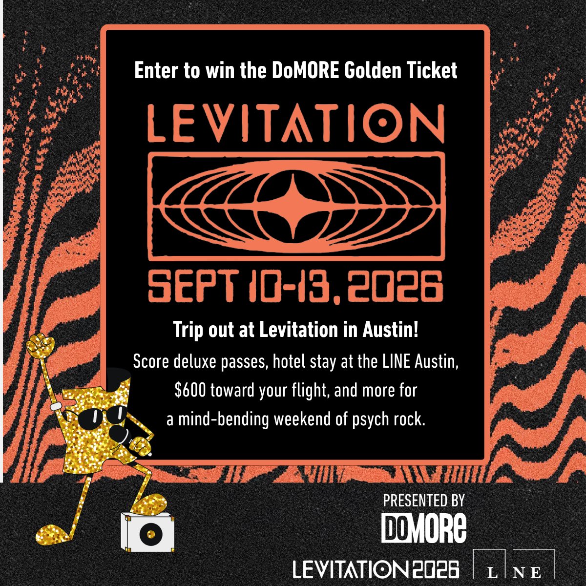 Do210's tweet photo. Radio East passes, VIP access, nightly tickets, the LINE Austin, and travel credit are on the table for @LEVITATION 2026. Sign up for DoMORE for your chance to win #Levitation 
https://t.co/hSdrcI6ou9 https://t.co/xc3MzTwZMK
