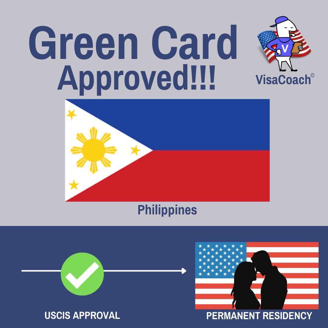 VisaCoach's tweet photo. Congratulations!! Steven and Gina from Philippines on your Green Card Approval in 2 months! https://t.co/eCTkCQkFHt https://t.co/QsNA0UadKW