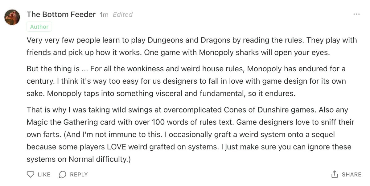 spiderwebsoft's tweet photo. I'm having a lot of fun in the comments for this post. It's helping me avoid working on the annoying section of Geneforge 3 I'm doing today. https://t.co/JVdr5QusSB