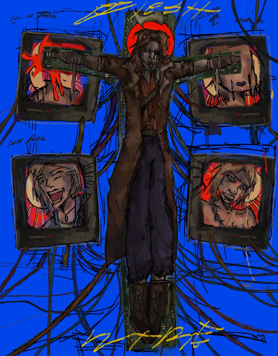cigarrrros's tweet photo. Flesh and Wire (old-ish drawing..) #postal #fleshandwire https://t.co/uKvJdmpqTJ