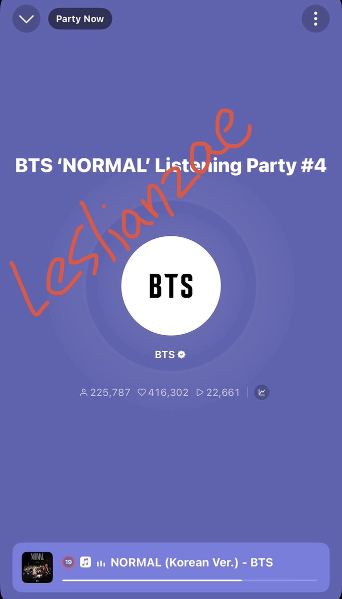 Leslianzae's tweet photo. Who’s in BTS’ NORMAL listening party with me? 
If not, here’s the link to join- we’re still going! 
https://t.co/iOL5a0a3wm https://t.co/o0jMlXgwHr