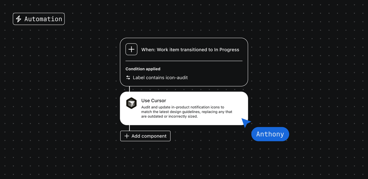 matthewcanham's tweet photo. Loop engineering, now in Jira. 

Teams that get the most from their agents have moved beyond prompt engineering to loop engineering. They are setting up automations to trigger the right agent at the right time, with all of the context needed to complete a task.

Jira now supports GitHub Copilot, Cursor, and Claude as automation actions, enabling teams to automatically trigger their agents in repeatable loops. Here's some automations we've set up on our team:

> Automated vulnerability patching: when a vulnerability is flagged in a production system, we invoke an agent to assess the complexity, if it's a straightforward fix the agent will get to work and open a PR, if it's more complex the agent messages a human for help in Slack

> Stale feature flag cleanup: once a feature is rolled out to all users and marked for cleanup, we trigger an agent to automatically remove the feature flag, open a PR, then message the team in Slack to let them know it's ready for review

> Continuous bug triage: when a bug is created, we automatically kick off a series of agents, one to identify and merge duplicate bug reports, another another to identify the root cause and document an implementation plan in Confluence. The bug report is then passed back to the team to prioritize.

Jira's powerful automation builder with its triggers, actions, advanced branching logic, and now 3rd party agents creates endless possibilities for unleashing your team of agents. Give it a try and please send through any feedback.