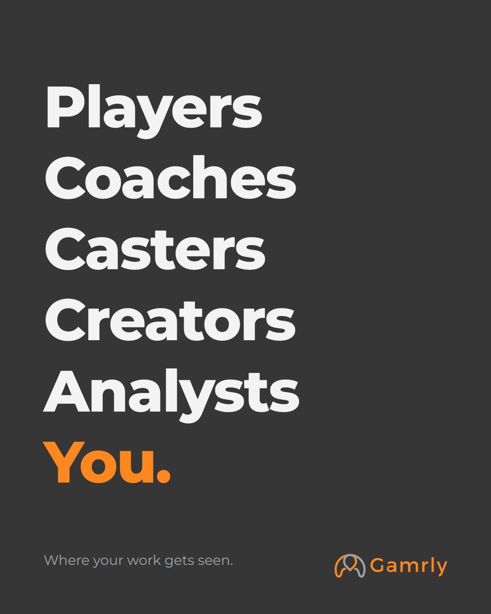 gamrly's tweet photo. Build your career in esports today, create your portfolio, and choose who you want to be in this growing industry.

https://t.co/vStHZgifPf https://t.co/18kaZ8wmES