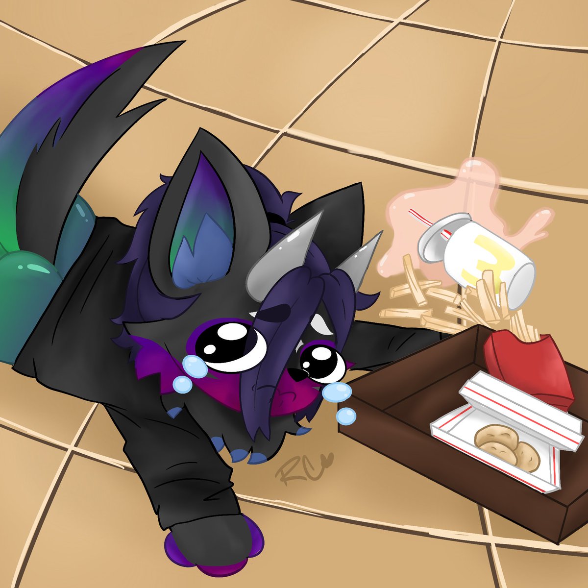 AppleJuixeBox's tweet photo. Oh nooo kris dropped his food noooooo 

Commission for : @Kriszizzy

#art #furryart #furry #artist #commission https://t.co/2LjtstmAA0