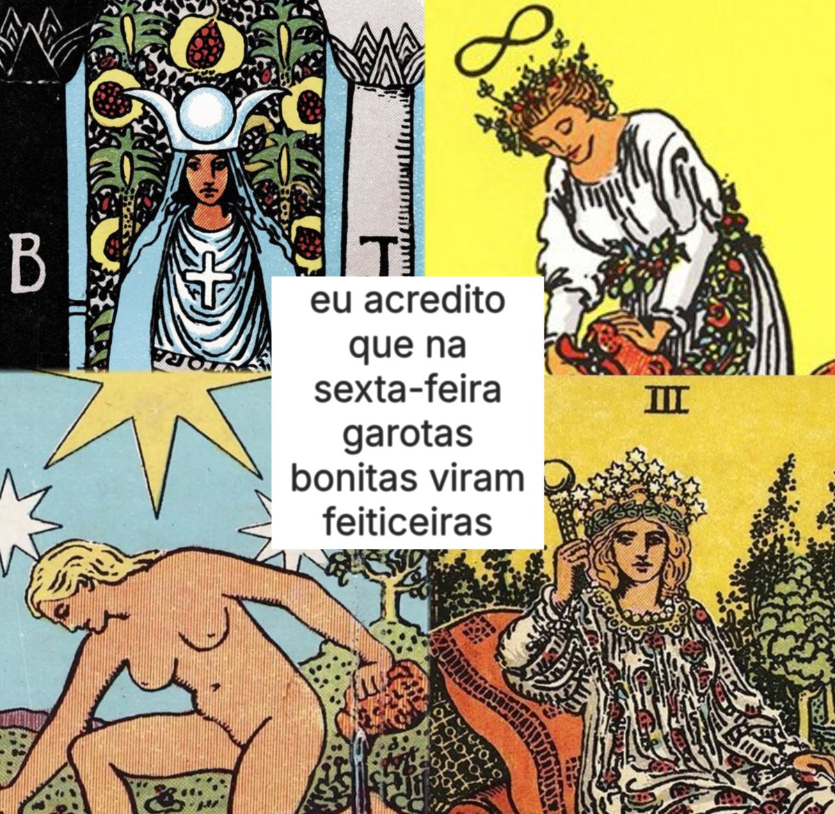 alexdeciganaa's tweet photo. sexta-feira e as garotas bonitas e feiticeiras do tarot https://t.co/WzaSirb2Kd