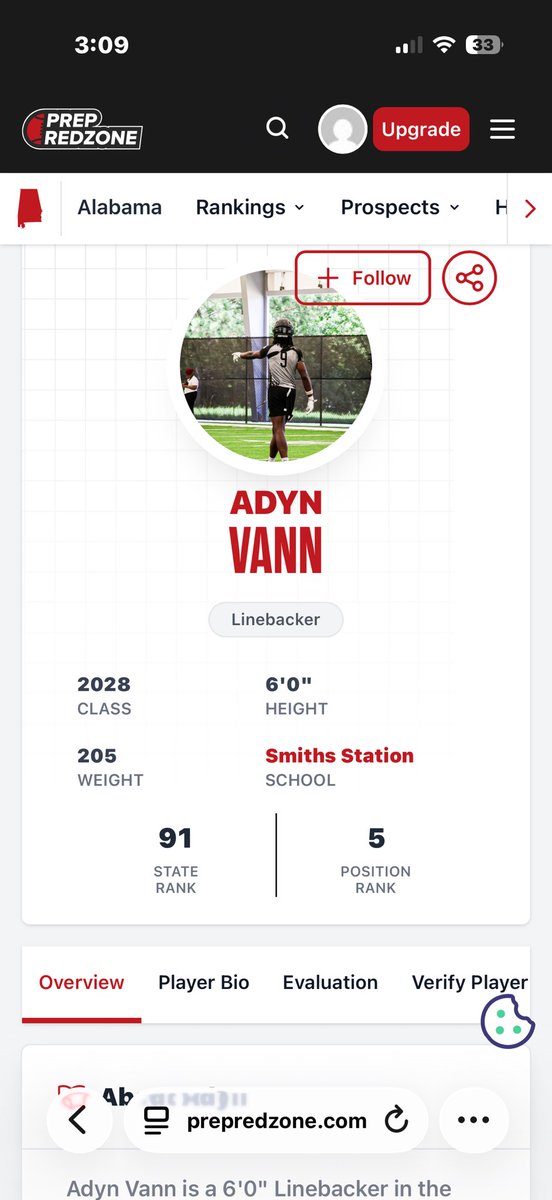 1ADYNVANN1's tweet photo. #AGTG 🙏 Blessed to be ranked as a top 5 LB in the state @PrepRedzoneAL

@BlairHarrison44 @HallTechSports1
@JacobWaters_ @CooperMorreale @ScoutFball @AL7AFootball @Stan1HoustonAlt @valley6877 @StevenOCruse @Coach_DCarden @CoachHammTWT @Alabama_Varsity @ChadSimmons_ https://t.co/XLOGVjU5Oi