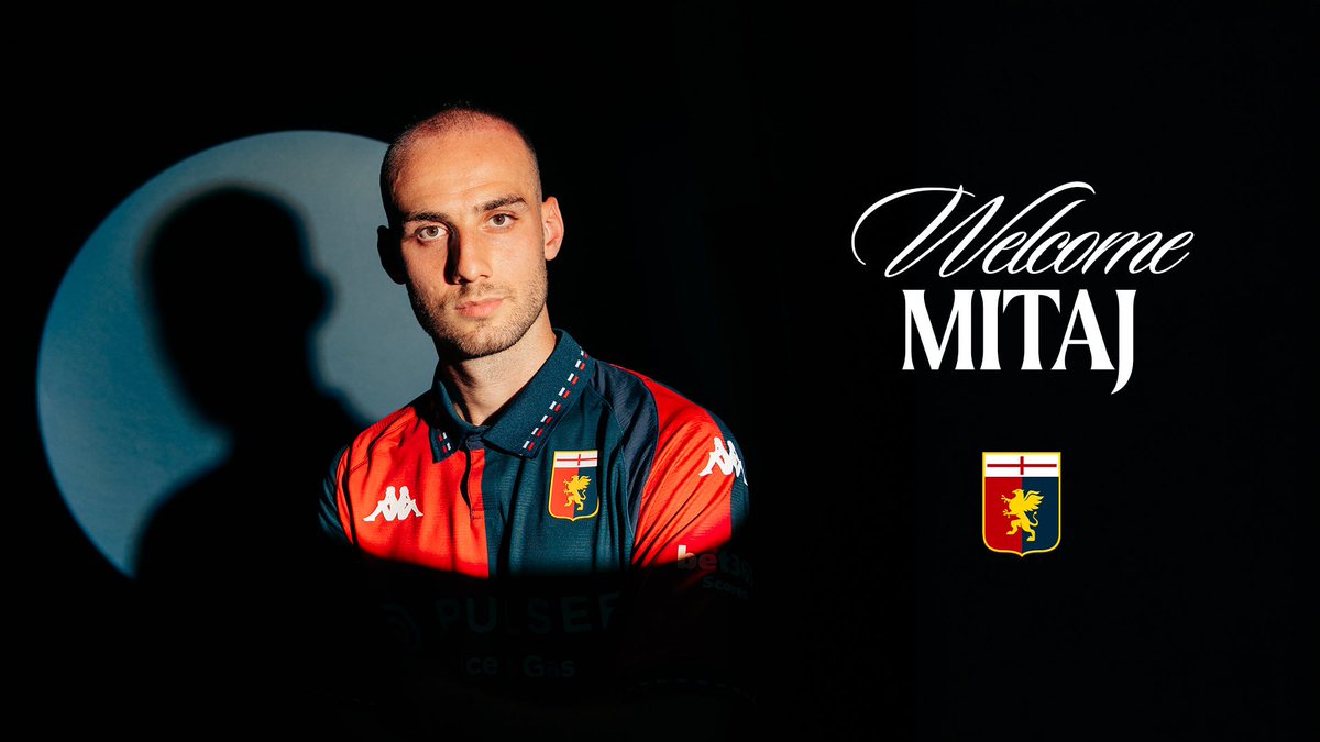 Tuttocalcionew2's tweet photo. ✅ UFFICIALE ✅
Mario #Mitaj è un nuovo giocatore del #Genoa
Arriva in prestito con diritto di riscatto dall'#AlIttihad 🤝
#Calciomercato
#Transfers
#SerieA
#SaudiLeague https://t.co/nOAxMekm93