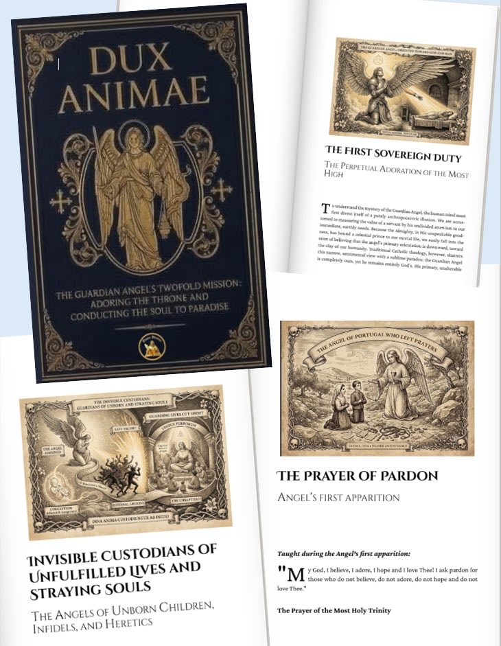 DeoSecMar's tweet photo. 🕊️ “The majestic princes of heaven—beings of pure intellect and terrifying power-were largely banished to nursery rhymes." Discover DUX ANIMAE: The Guardian Angel’s Twofold Mission. 👇 
Explore all books: https://t.co/FTv08zxurr #TradCat #CatholicBooks #CatholicTradition https://t.co/03ZkJVuqzN