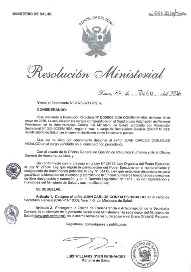 jrdelgadoz's tweet photo. ¿Qué pasó con el @MINSA? Juan Carlos Gonzáles Hidalgo, fue designado secretario general. Estuvo en  APP y es sobrino político de César Acuña. ¿Hasta cuándo vamos a permitir que el acuñismo siga dirigiendo el sector? ¿Dónde está el cambio que tanto pregonan señora @keikofujimori? https://t.co/v9tuBS5o50