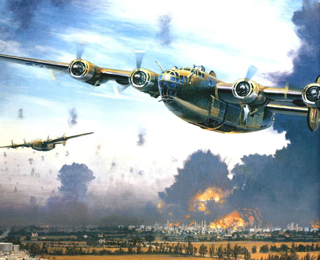 ron_eisele's tweet photo. 1 August 1943. Operation Tidal Wave. USAAF B-24D Liberators from Libya attacked 9 oil refineries at Ploesti, Romania. Flying low to avoid radar detection they dropped time delayed bombs. Of 177 B-24s taking part in the raid 167 managed to attack their targets. 57 B-24s were lost. https://t.co/1vXF077BP6