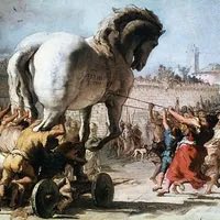 Luminouslead's tweet photo. Why did the Greeks leave only one man standing next to the Trojan Horse?

Was he the smartest man in the Greek army… or just the one cold enough to sell out his own people and play the ultimate victim in front of Troy?
#TheOdyssey https://t.co/7z6XIA2VIE