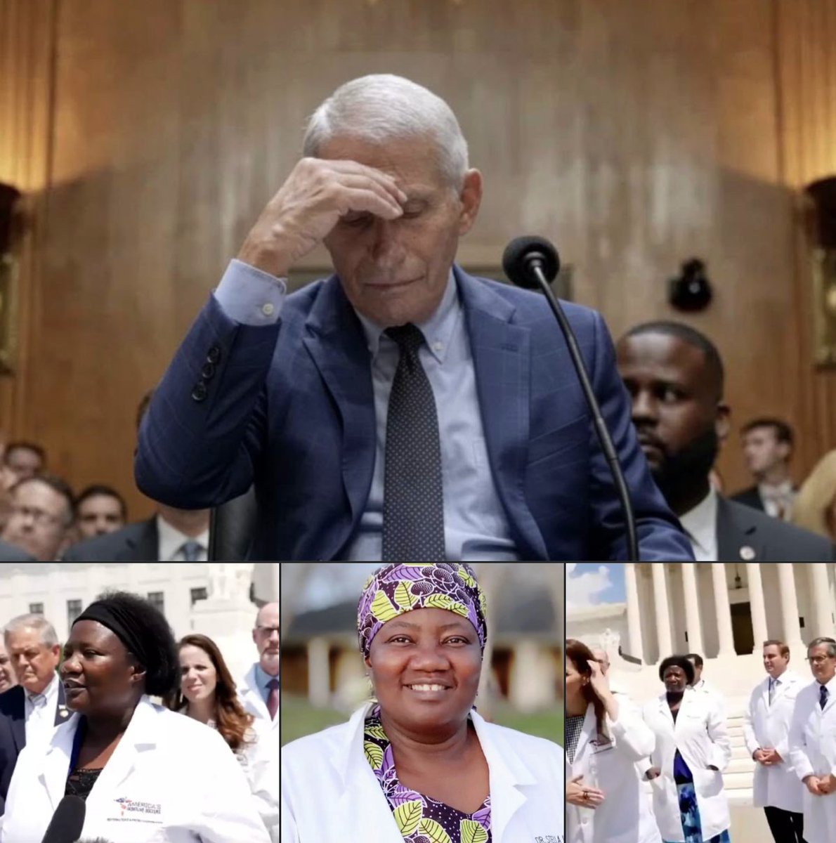 ChristinaNewstv's tweet photo. #new Fast Fact: Anthony Fauci had Dr.  Stella Immanuel’s social media shut down after she publicly said she treated more than 350 C*VID-19 patients with hydroxychloroquine, zinc, and Zithromax and didn't have one de*th.
#DC

Twitter locked the Texas physician out of her account in 2020, after the July news conference  organized by America’s Frontline Doctors outside the Supreme Court.
#doctors

Immanuel, a primary care physician practicing in Houston,  told the crowd she had used the combination on patients including those with diabetes, high blood pressure, asthma, and elderly individuals up to age 92.

She said not one of them died.
She also said that she and her staff took the drug preventively, and even though they saw 15 c*vid patients a day, nobody got infected.

She called the drug a cure, dismissed the need for masks or lockdowns, labeled contrary studies “fake science,” and later accused Anthony Fauci of lying and playing Russian roulette with American lives.

Twitter removed her videos and posts under its C*VID-19 misinformation rules.
Her video was taken down across all other platforms after it spread rapidly, including shares by President Donald Trump and Donald Trump Jr.

Trump called her voice “important”
"Hello, I’m Dr. Stella Immanuel. I’m a primary care physician in Houston, Texas. I actually went to medical school in West Africa, Nigeria, where I took care of malaria patients, treated them with hydroxychloroquine"

"So I’m actually used to these medications. I’m here because I have personally treated over 350 patients with C*VID."

"Patients that have diabetes, patients that have high blood pressure, patients that have asthma, old people … I think my oldest patient is 92 "

"And the result has been the same. I put them on hydroxychloroquine, I put them on zinc, I put them on Zithromax, and they’re all well."

"For the past few months, after taking care of over 350 patients, we’ve not lost one. Not a diabetic, not a somebody with high blood pressure, not somebody who asthma, not an old person."

"We’ve not lost one patient. And on top of that, I’ve put myself, my staff, and many doctors that I know on hydroxychloroquine for prevention, because by the very mechanism of action, it works early and as a prophylaxis."

"We see patients, 10 to 15 COVID patients, every day. We give them breathing treatments. We only wear surgical masks. None of us has gotten sick. It works."

"So right now, I came here to Washington DC to tell America nobody needs to get sick. This virus has a cure. It is called hydroxychloroquine, zinc, and Zithromax."

"I know you people want to talk about a mask. Hello? You don’t need mask. There is a cure. I know they don’t want to open schools. No, you don’t need people to be locked down. There is prevention and there is a cure."

Silenced.
Republicans are telling people to never forget the Draconian lockdowns and rules, forced on the American people by government at the direction of an unelected egomanaic that we now know lied about everything. Anthony Fauci.
#ChristinaAguayoNews