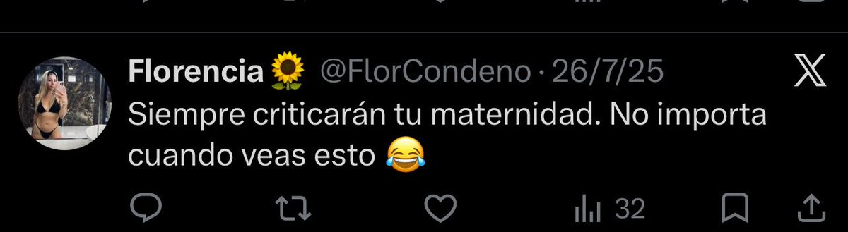 FlorCondeno's tweet photo. @marumorey @_azulclarito_ @mdzol Dan pena. Ojalá algún día se compren una vida y dejen de juzgar a los demás. https://t.co/Q7tTxBWQKj