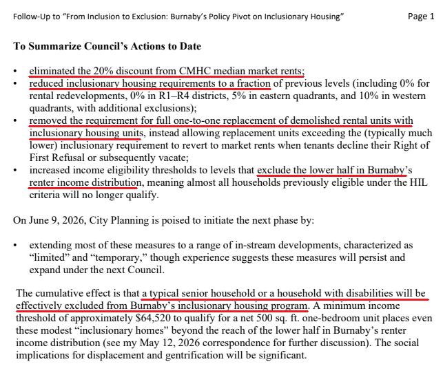 metrotowner's tweet photo. For those who care about the facts of what #Burnaby has actually done to dismantle inclusionary housing. The reality is even more cynical. https://t.co/C7e4fAeed6