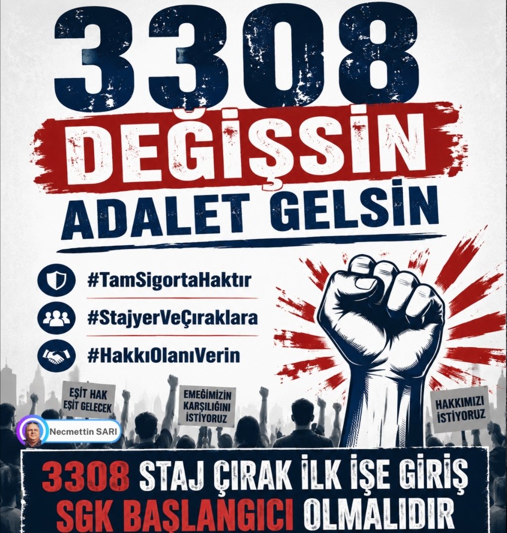 NTekmanli's tweet photo. Gelsin
💥40Yıl Geçmis olsada
💥Daha adil bir yasayla
💥Yolverin atık bu ülkenin 
💥Stajyer Çırağına
@RTErdogan 
@_cevdetyilmaz 
@erkanakcay45
@bakiersoymhp
@dbdevletbahceli
@MuratCahidCINGI 
3308 Değişsin Adalet Gelsin
#TamSigortaHaktır
#StajyerVeÇıraklara
#HakkıOlanıVerin https://t.co/07liCuseVC
