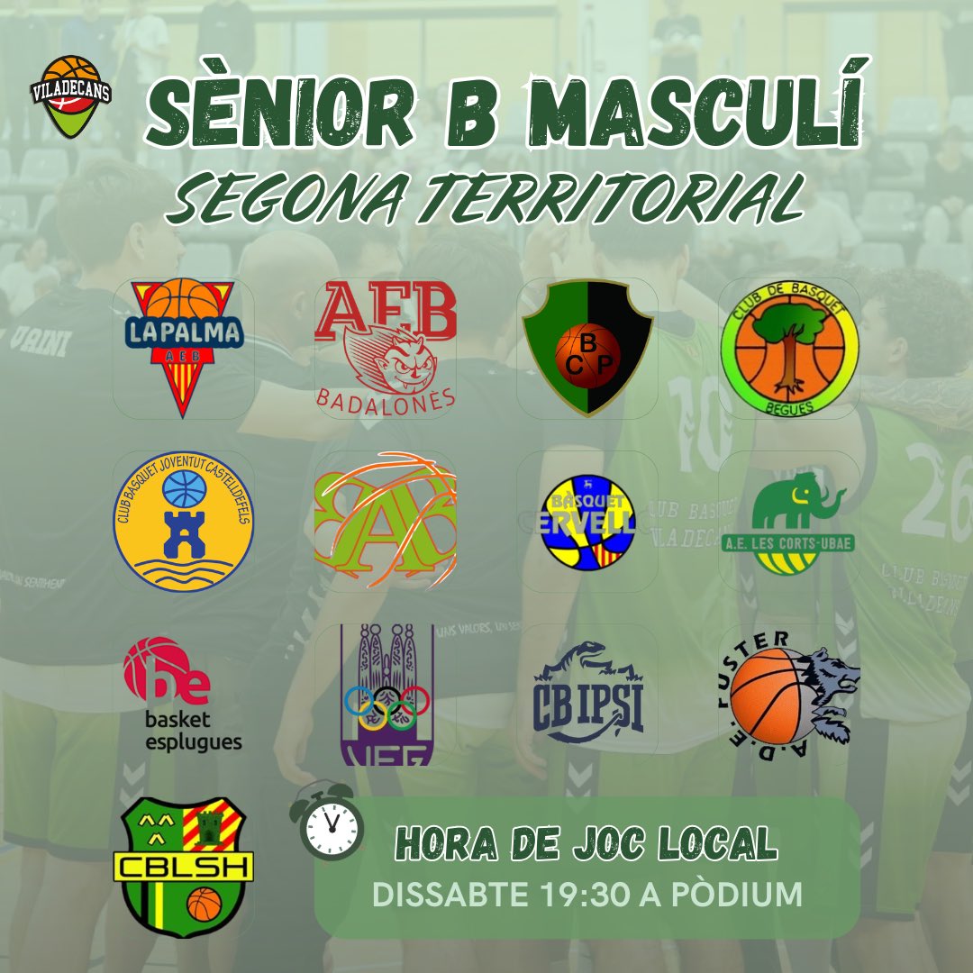 CBViladecans's tweet photo. Ja coneixem els primers calendaris de la temporada 2026/27! 🏀

La competició ja és a tocar i els nostres primers equips ja saben quins seran els seus rivals aquesta temporada. 💚 #uvus https://t.co/uTy7KLW5XP