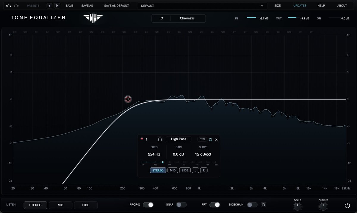 natemixing's tweet photo. What Tone Equalizer should have to become your favorite EQ?

Now it has:

• Notes and scales
• Dynamic mode
• Mid/side mode
• Analog like behavior/curves
• Adjustable attack/release/threshold
• Sidechain mode
• Proportional Q
• High resolution smooth FFT
• Very precise in small corrections (non-linear gain scale)
• Scale knob to quickly control EQ amount (very important)
• Mid/side monitoring
• Filter monitoring, using the hotkey too
• Working with multiple filters
• Own undo/redo, not relying on a DAW
• 20 bands, enough to do anything
• Light on CPU

What it doesn’t have?

Download it for free to try!
No registration needed.