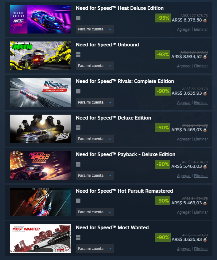 steamcito_ar's tweet photo. che, acaban de clavar hasta 95% OFF en toda la franquicia de Need for Speed en steam 🇦🇷

no pregunten cuál es el mejor me quedé en el Underground 2 hace 20 años👴 https://t.co/GEXaYzcP4z