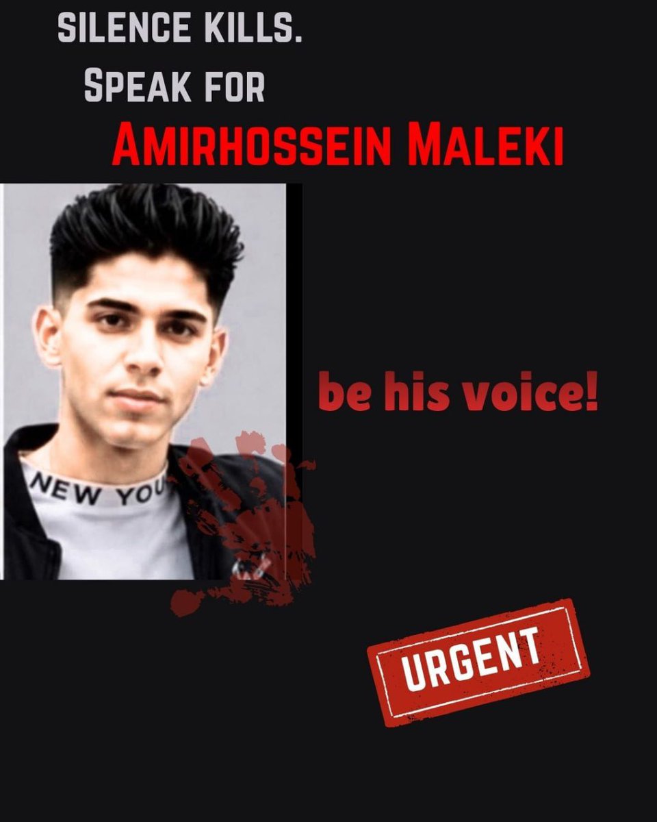 Fth1275365's tweet photo. Don't wait until it's too late.
Amirhossein Maleki is 19 years old and at serious risk of execution.
He still has a name.
He still has a chance to be heard.

#AmirhosseinMaleki #StopExecutionsInIran https://t.co/aO1ZhrbpXJ